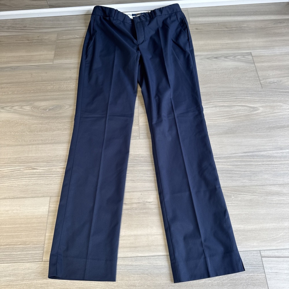 Polo Ralph Lauren Pants Women's 6 Navy Blue Pleated Straight Leg Polyester Light